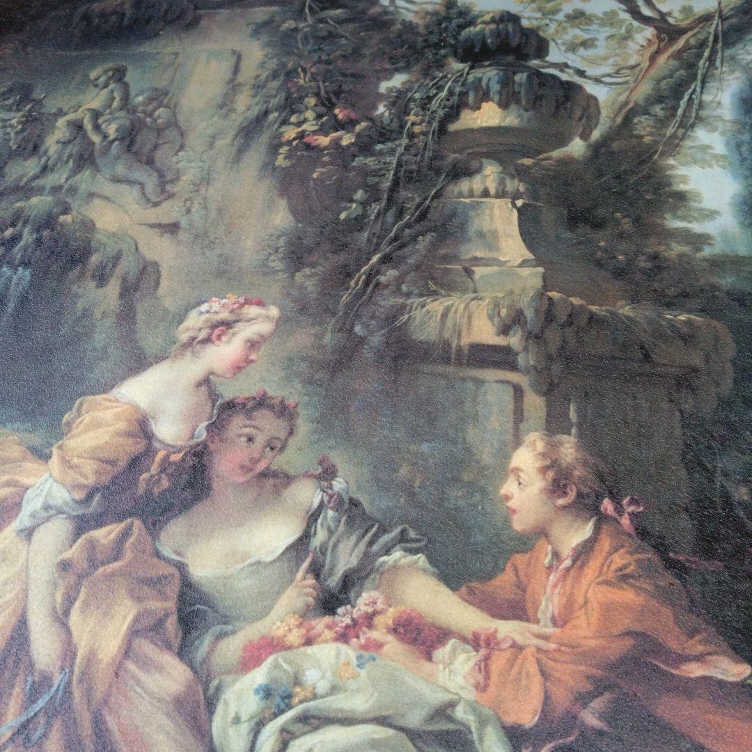 【美品】複製画　ヨーロッパ　牧歌的風景　人物画