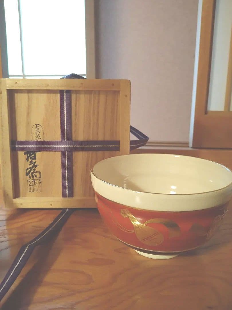 宮川香斎　抹茶茶碗　楽器之絵　華やか　茶道具