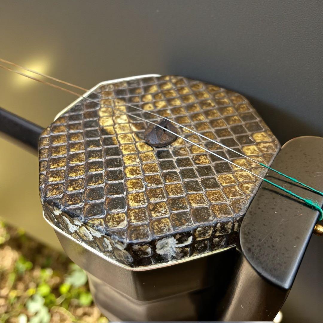 美品✨二胡 木製 蛇皮良好 琴筒内 印あり 弓・ケース（オマケ）付 中国楽器