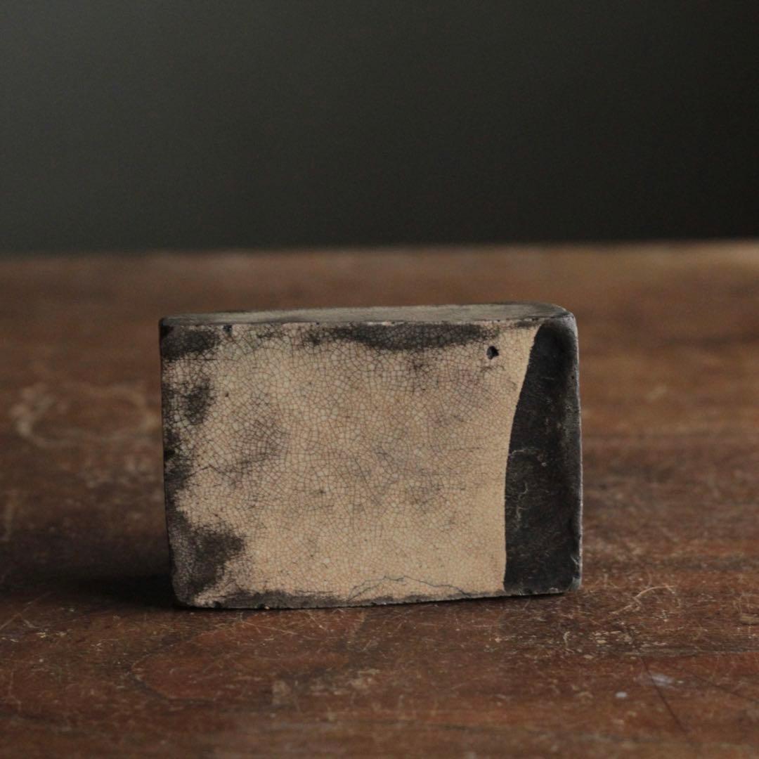 復興織部 陽刻 角 水滴 大型 古美術 古道具 書道具 アンティーク