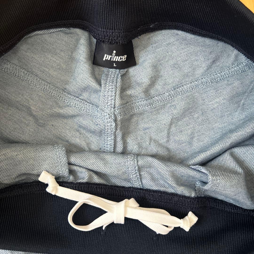 【セット】Prince テニスウェア ジップアップ　ショートパンツ L デニム風