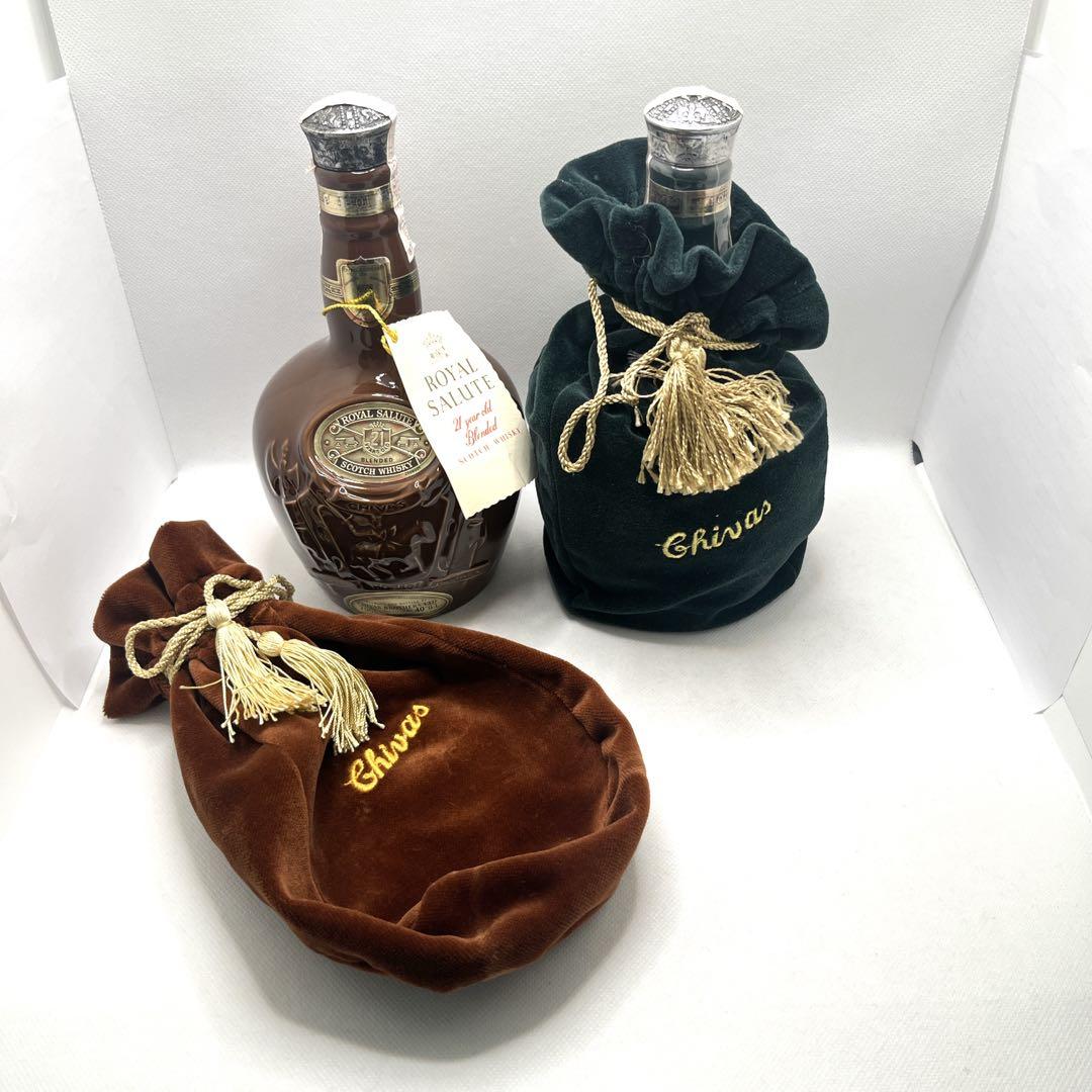 未開栓 緑/空瓶 赤　 SALUTE 21 ロイヤルサルート ウィスキ