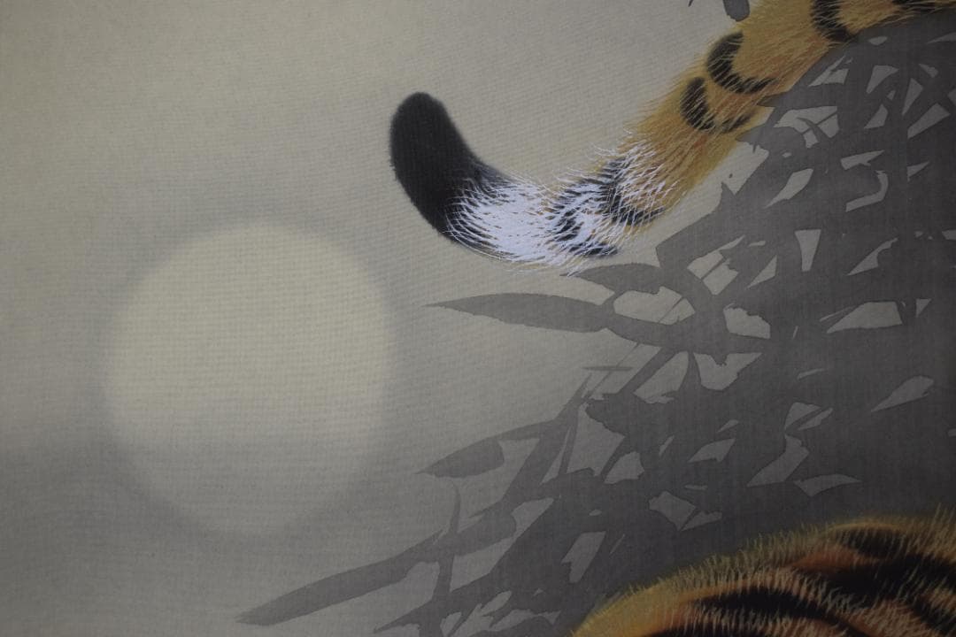 翠山/月下猛虎図/掛軸☆宝船☆Y-997　JM