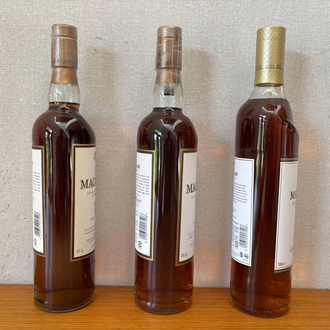 マッカラン12年 シェリーオークカスク３本　３世代飲み比べ
