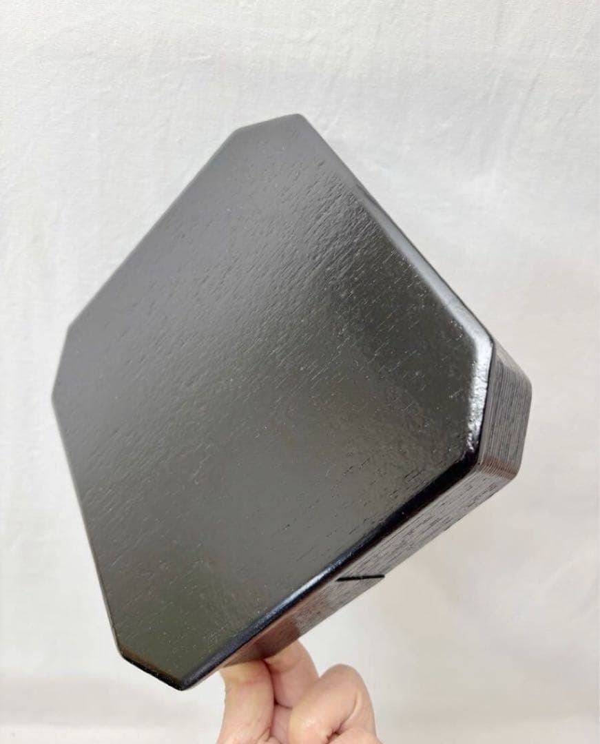 ほぼ未使用 懐石道具 木製柿合塗 5段縁高重 茶懐石 利休好写 天然木 元箱