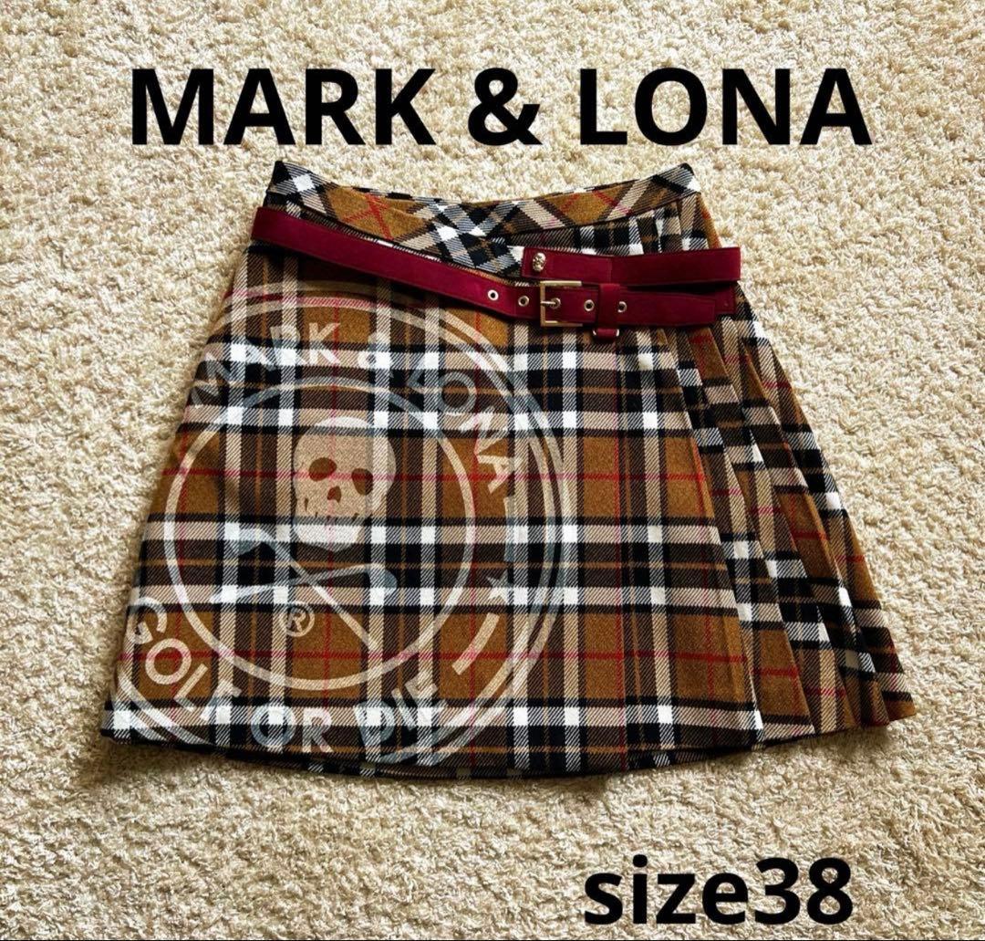 MARK & LONA チェック柄ロゴ入りスカート