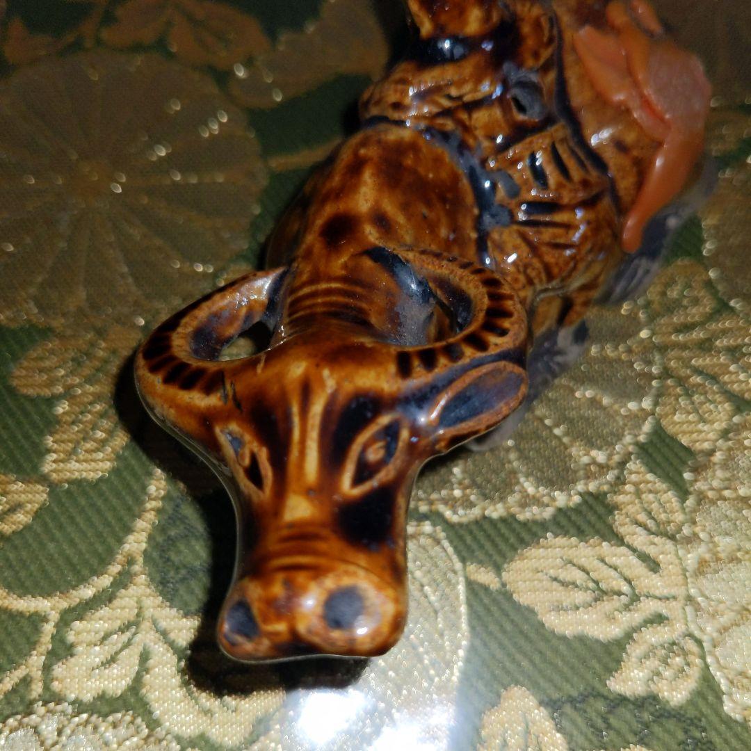 【最終価格】中国　水牛図水滴　蝋印付