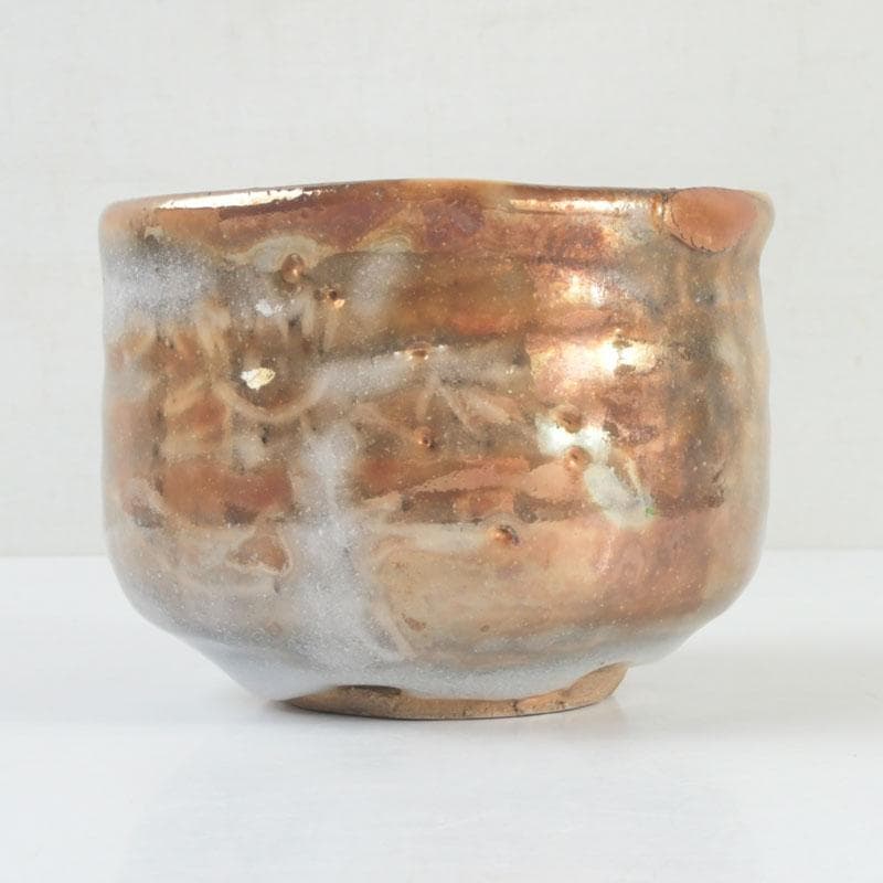 茶道具　天月窯　中村芳楽作　寒あざみ　茶碗　共布共箱　C　9492