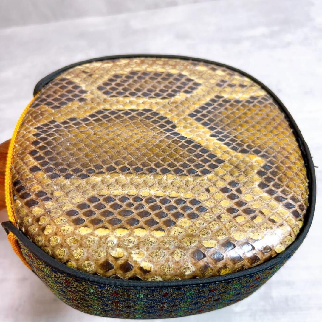 希少! 宮古木工芸　本革三線　一枚貼り　マホガニー　高級素材　保証書付き