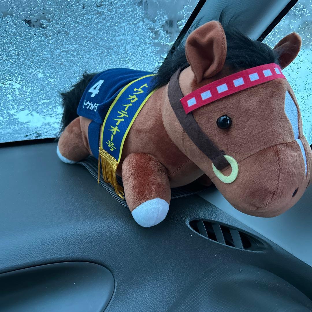 ぬいぐるみ馬 競馬ナンバーカード付き 約30cm