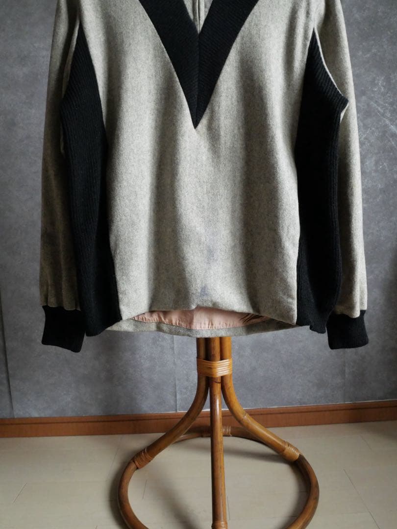 50~60s ユーロ　ウールニット切替　スキー　プルオーバー　vtg