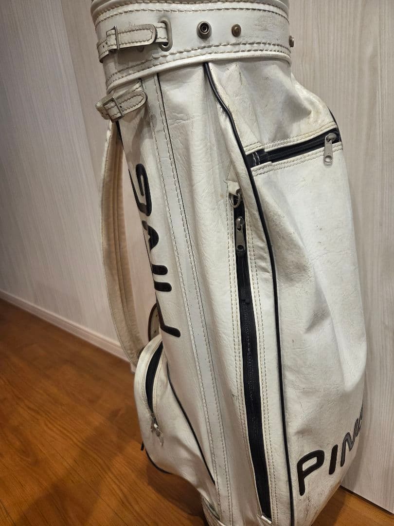 【中古年代物】PING ホワイトレザーキャディバッグ