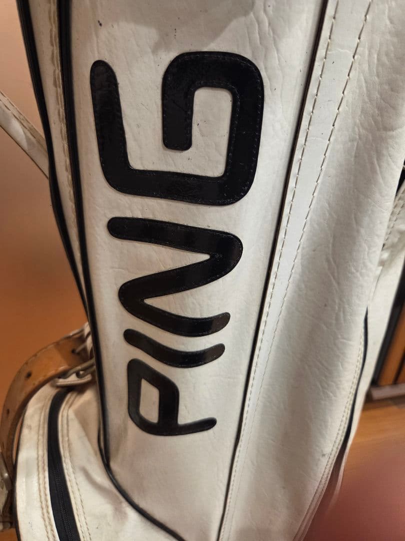 【中古年代物】PING ホワイトレザーキャディバッグ