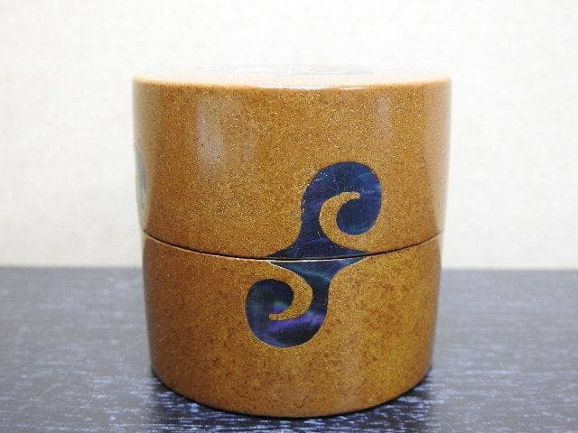 螺鈿蝦夷文棗　大谷歓致　共箱　MA39