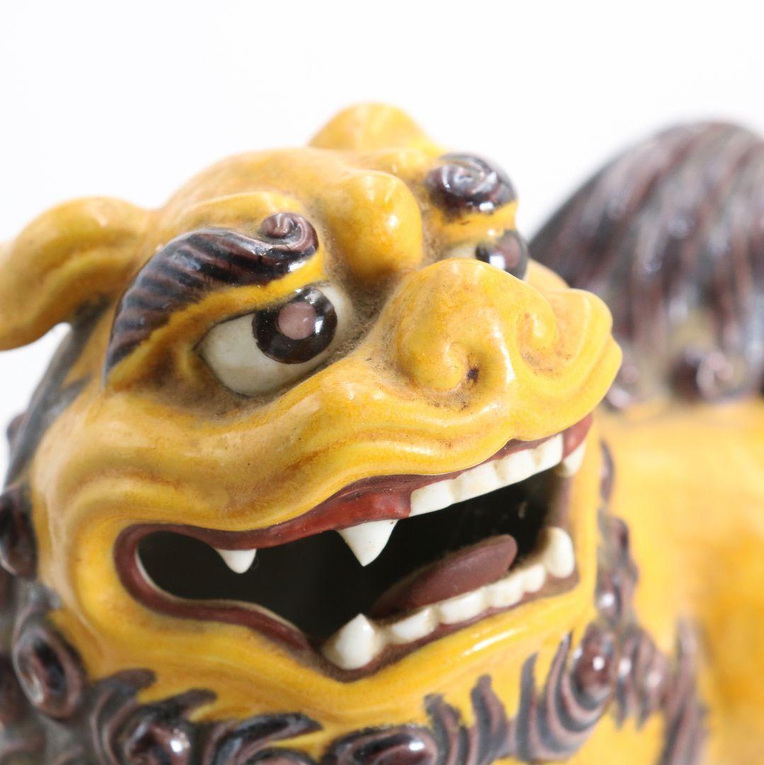 柳雨軒 二代 徳田八十吉作 深厚釉 獅子置物 九谷焼　共箱　C1023