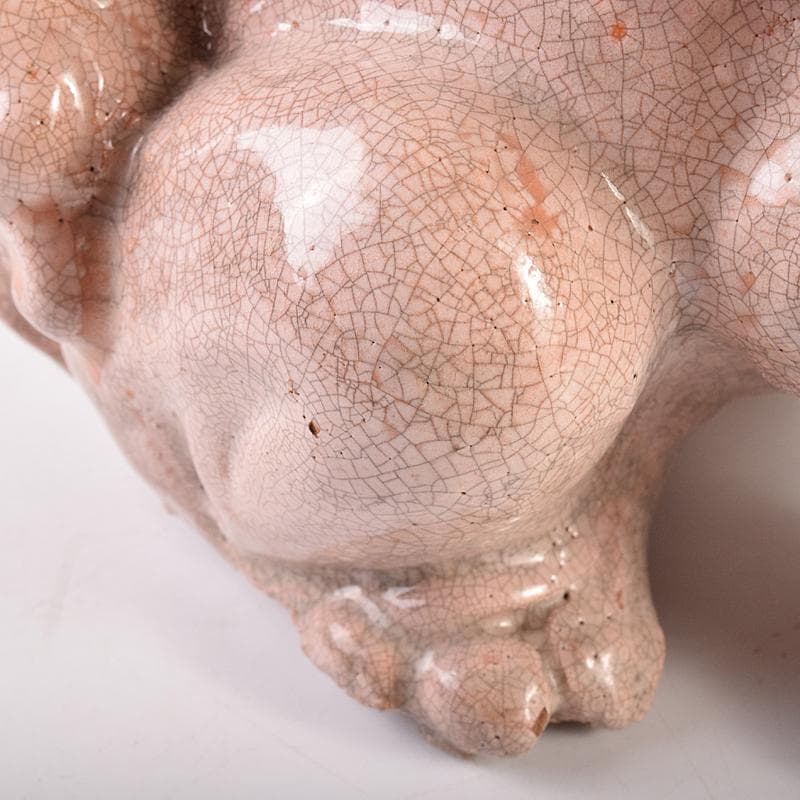 茶道具　楽焼　白楽獅子香炉　V　R7840