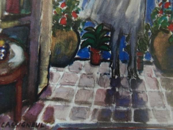 ジャン・ピエール・カシニュール、【ニースの窓の前】、希少な額装用画集より