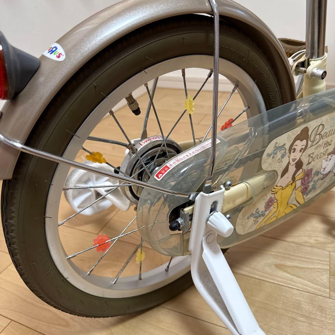 ラプンシェル　自転車　プリンセス　美女と野獣　ベル　16インチ　補助輪あり