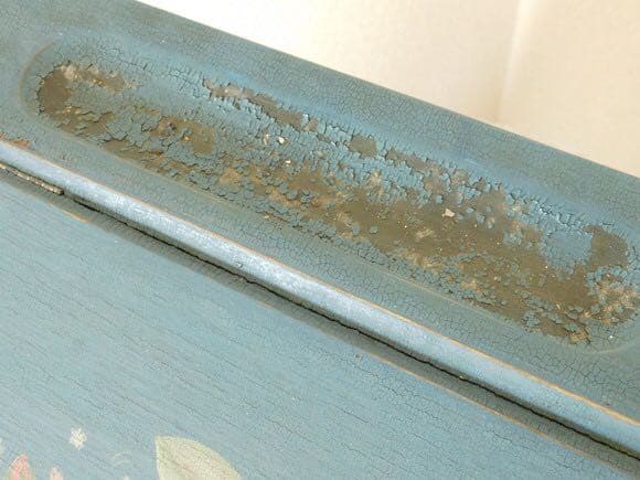 フランス　ライティング　トールペイントのボックス　ブロカント [h028]