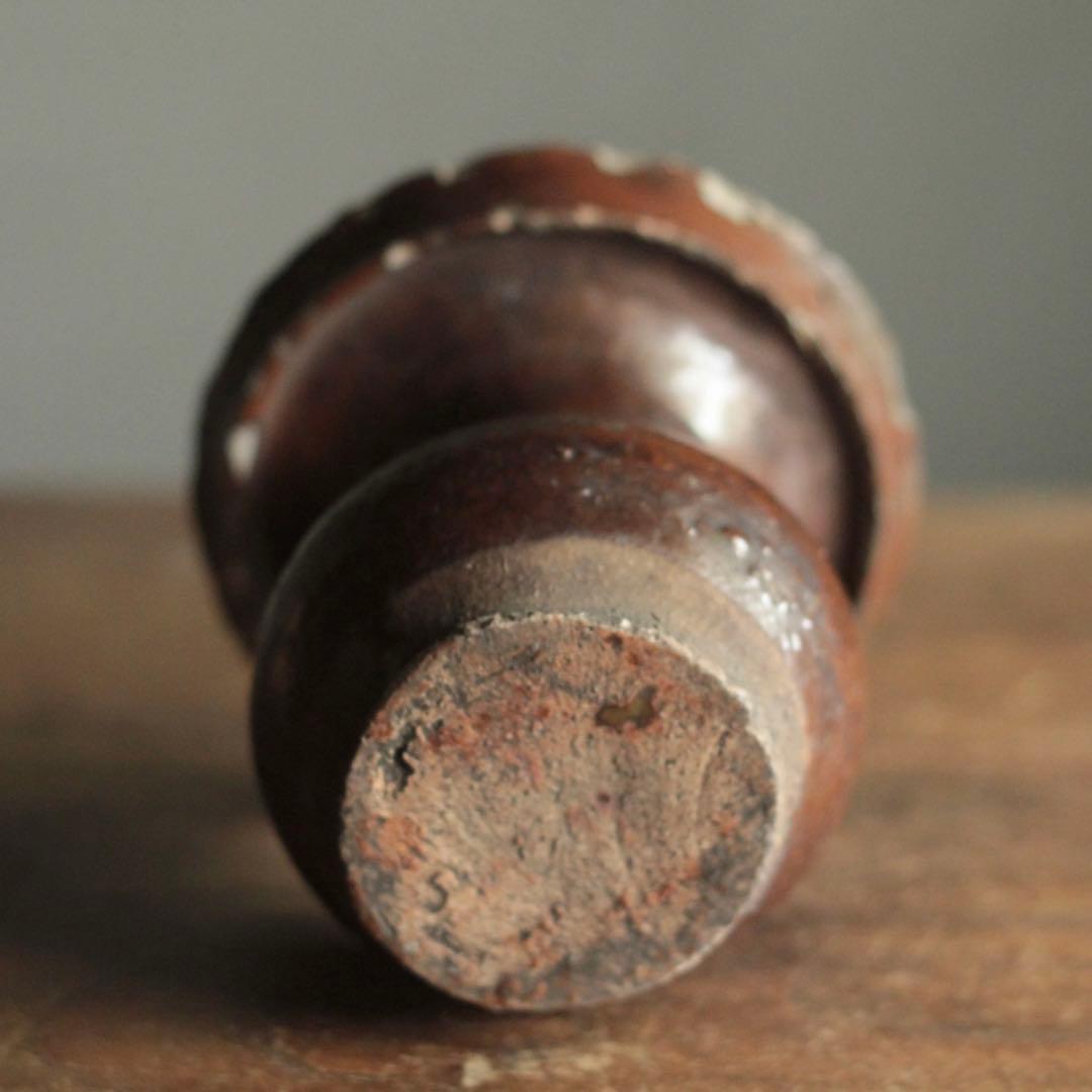 鉄釉 仏花器 江戸後期 美濃 古美術 古道具 アンティーク 花立