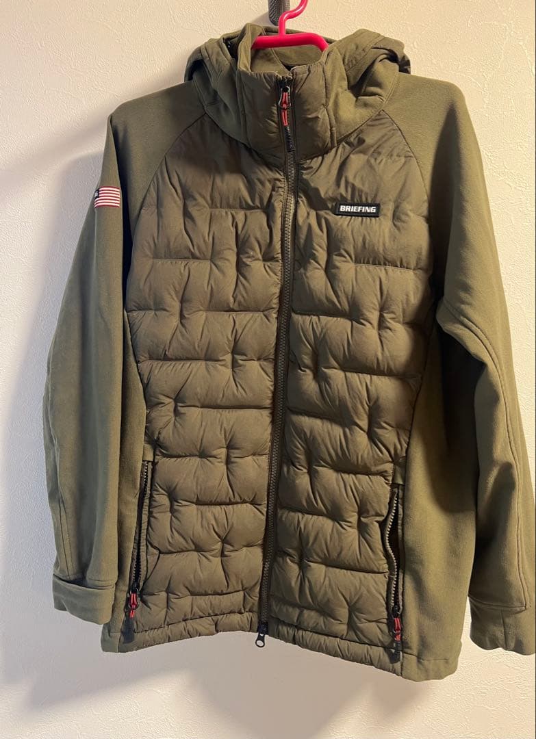 BRIEFING ダウンジャケット フード付き Sオリーブ