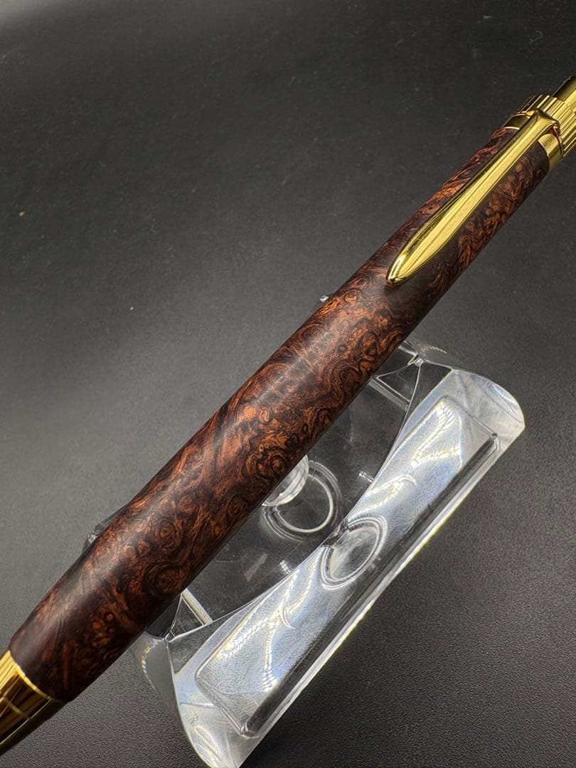 489 超極上　ホンジュラスローズウッド　瘤杢　木軸シャーペン　ボールペン