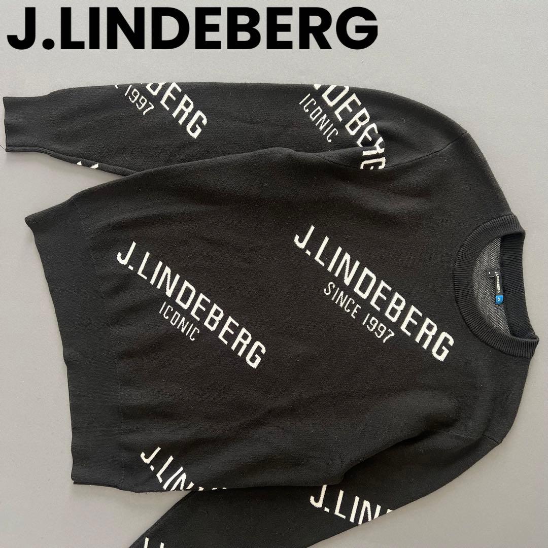 J.LINDEBERG ジェイリンドバーグ　ロゴ　メンズ　セーター　ニット　黒