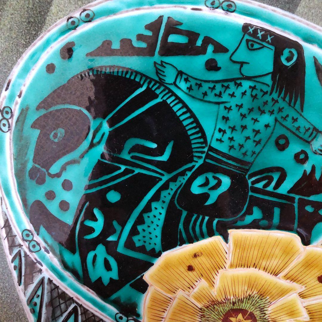 色絵飾り皿　　九谷作家武腰昭一郞　【共箱】【陶歴】