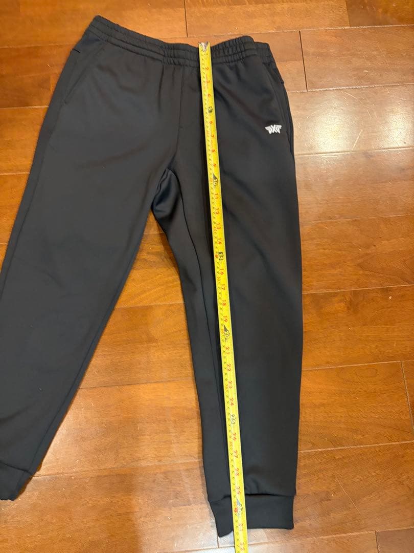 PXG 黒メンズパンツ　スウェット素材　伸縮　試着のみ　送料無料