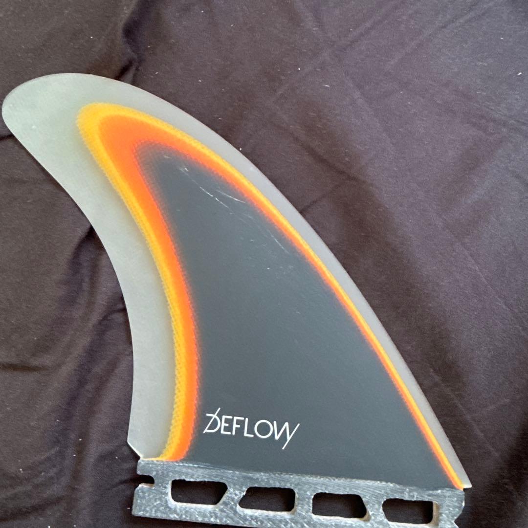 DEFLOW サーフボードフィン オレンジ グレー