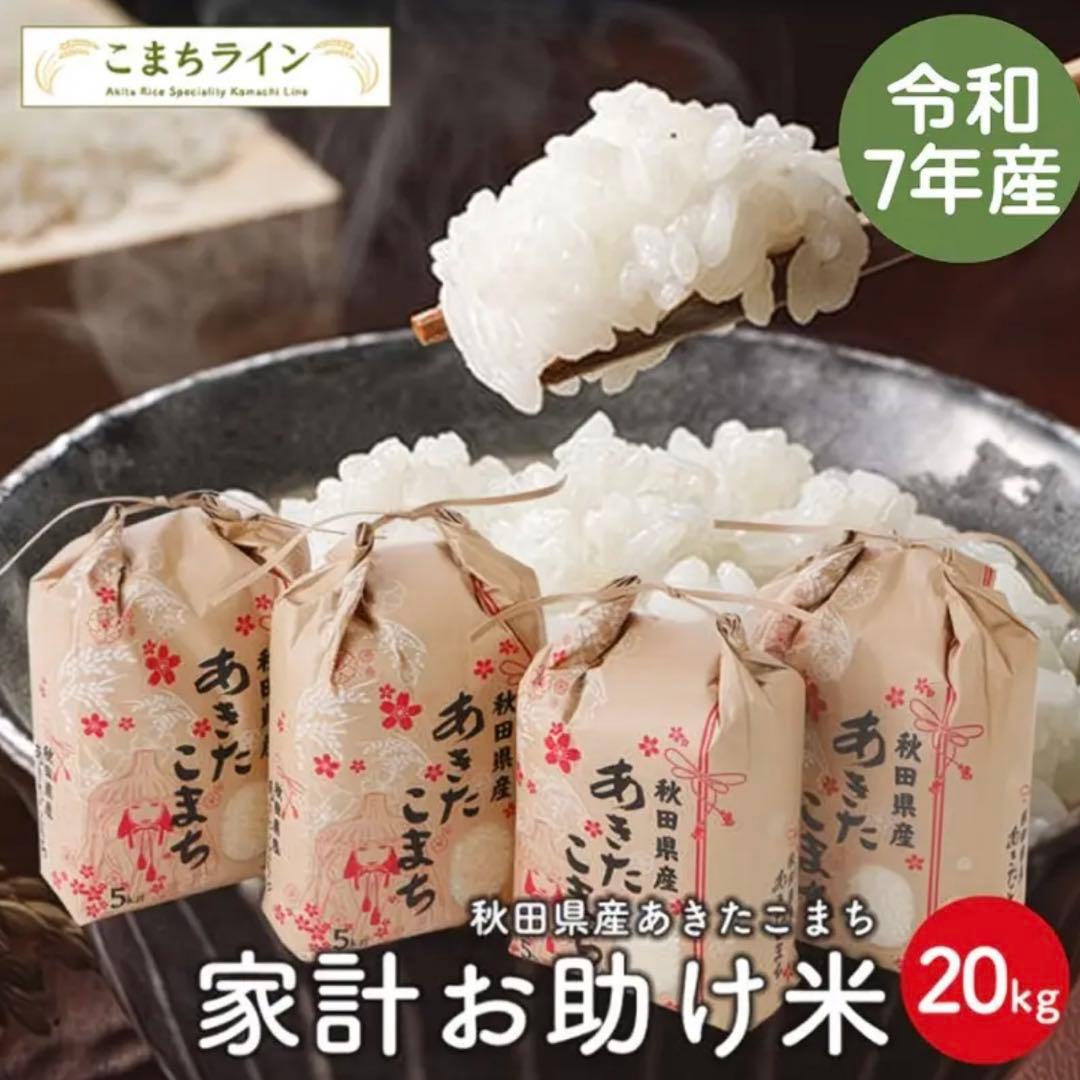 秋田県産　あきたこまち　20kg 令和7年米　【5kg×4袋】