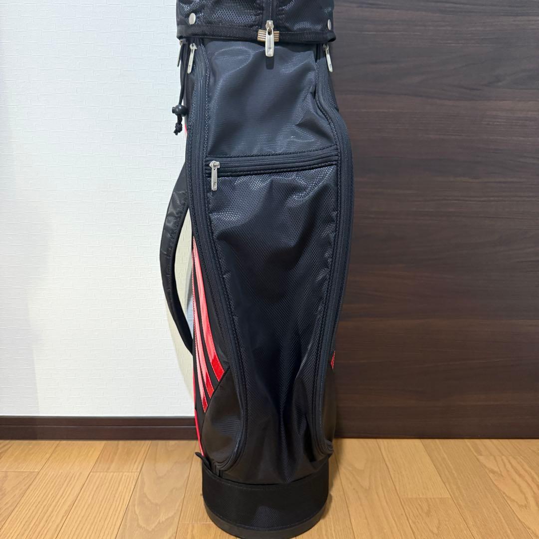 adidas キャディバッグ 黒/赤 ストライプ