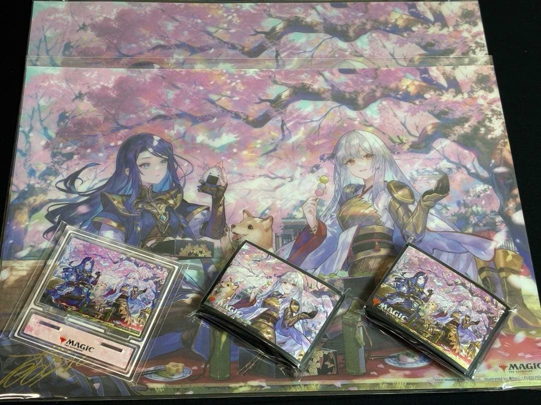 MTG 放浪皇のお花見キャンペーン ビジュアルボードxスリーブ２種xスタンド