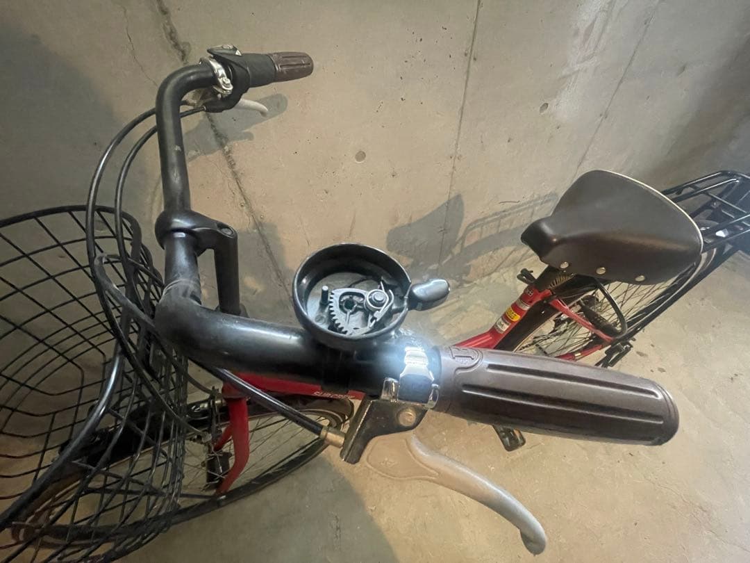 【直接引取限定】赤いシティサイクル 前面バスケット付き