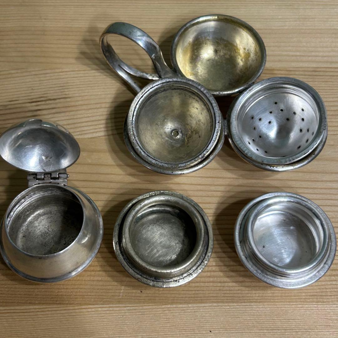 イギリス製アンティーク　調味料入れ　シルバープレート