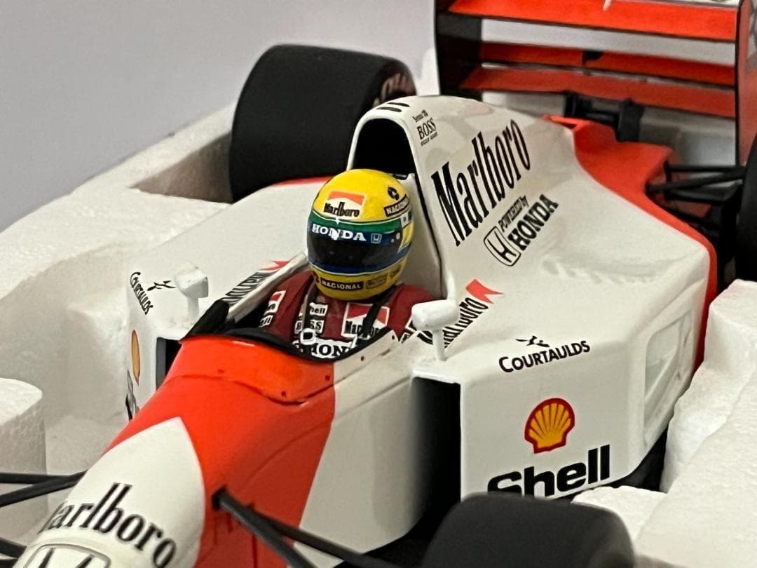 ミニチャンプス 1/18 McLaren Honda MP4/7 A.セナ 難有