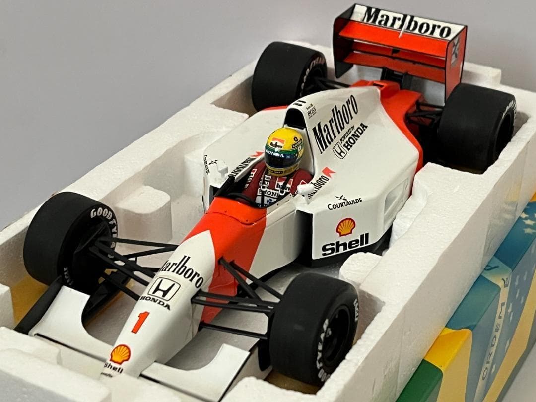 ミニチャンプス 1/18 McLaren Honda MP4/7 A.セナ 難有