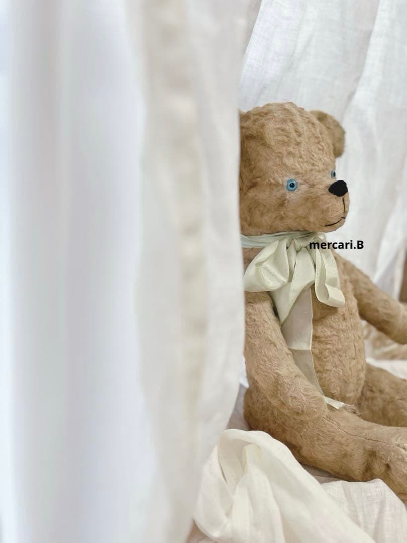 アンティーク　ヴィンテージ　テディベア　ぬいぐるみ　フランス　ブルーアイ