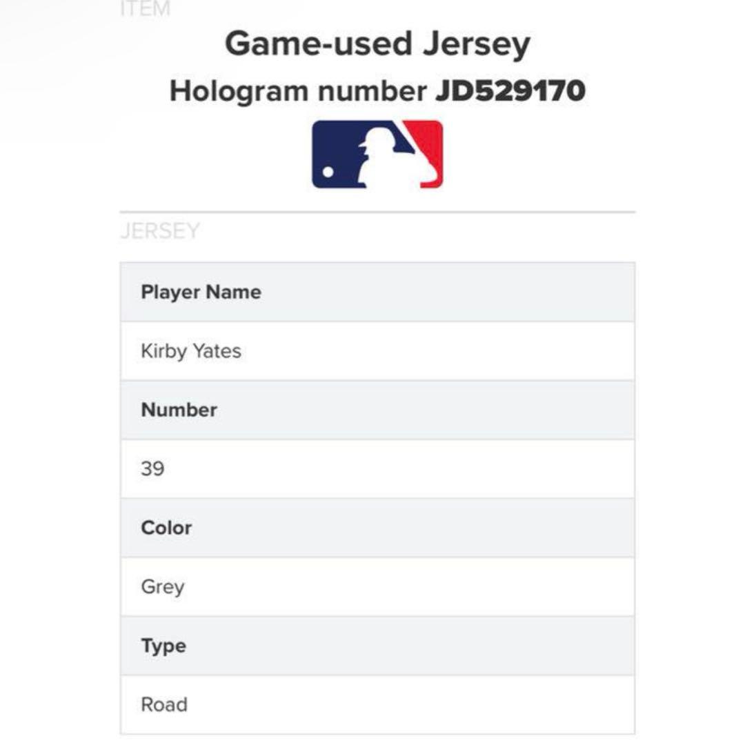 現ドジャース イエーツ 2018年 日米野球 実使用ユニフォーム 大谷翔平