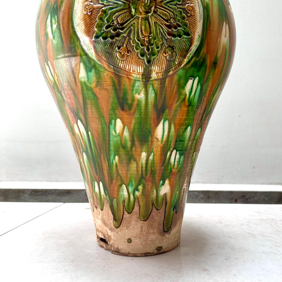 唐三彩 壺 双耳 唐物 装飾 中国美術 中国古玩 骨董