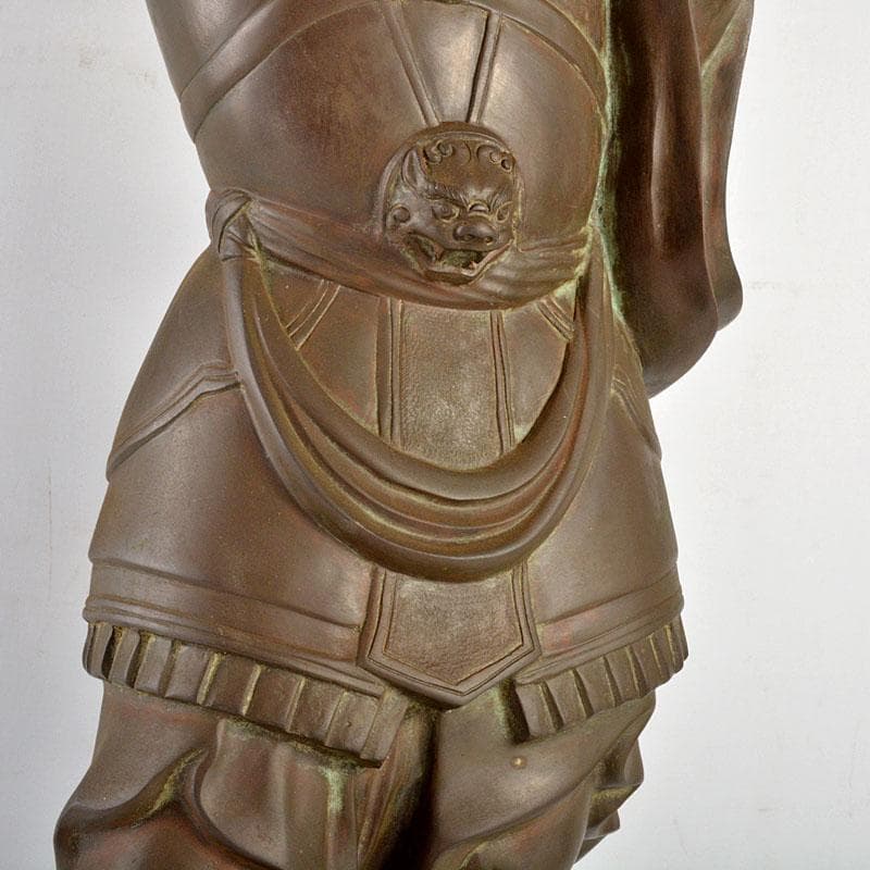 仏教美術　古銅　毘沙門天　仏像　置物　G　R4843B