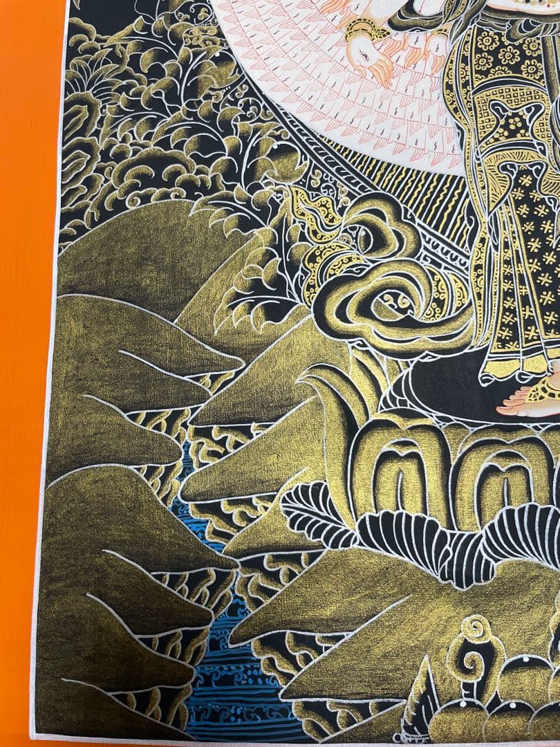 《 チベット密教　1点物 》 手描き　曼荼羅　十一面観音　千手観音　仏教　密教