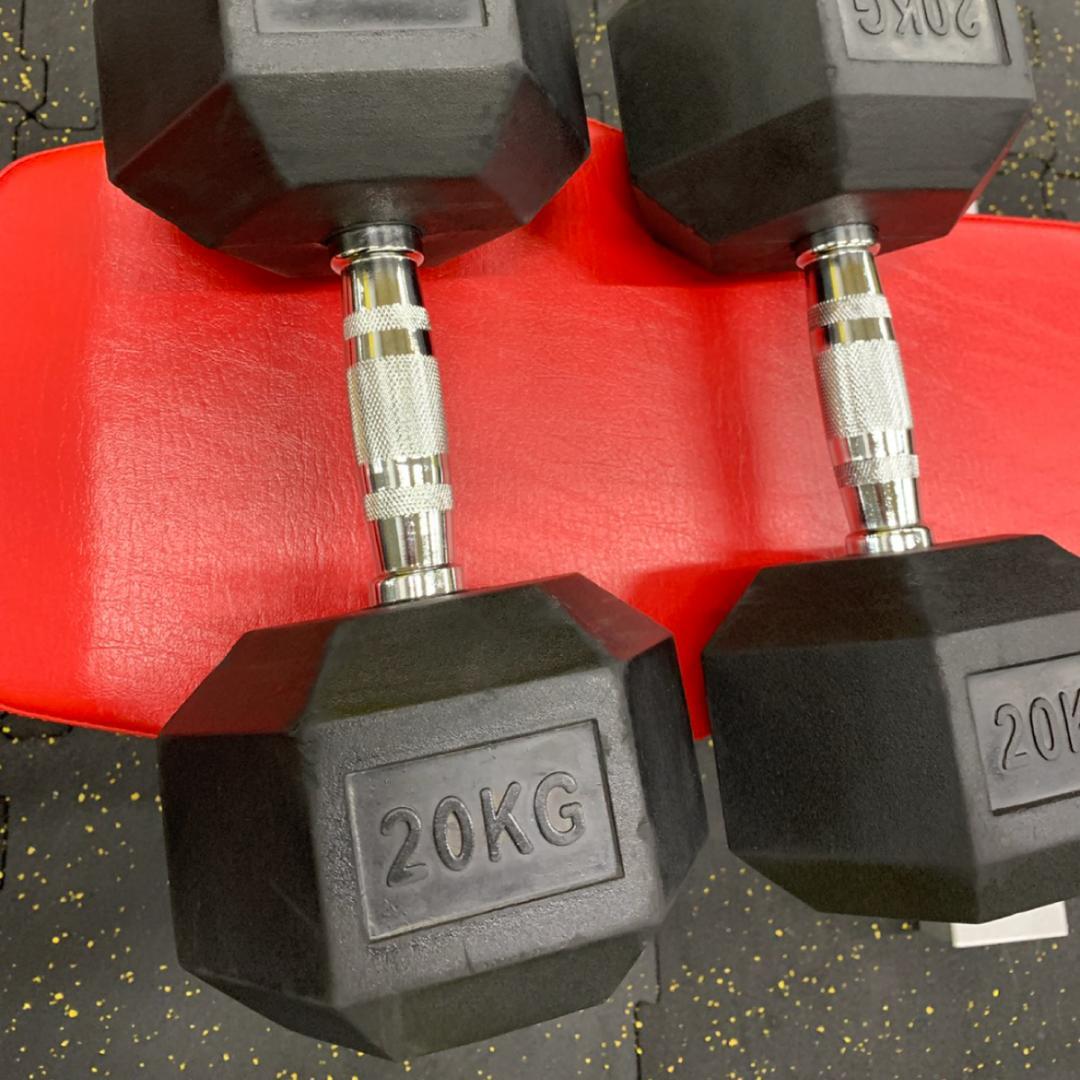 ラバー ヘックス ダンベル 20kg × 2個 セット
