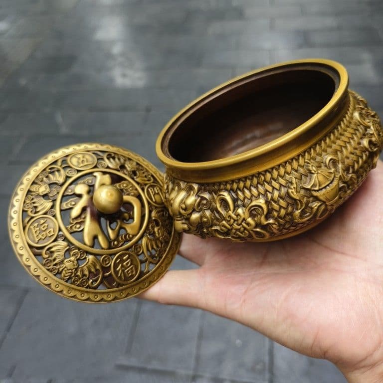 獅頭炉 五福臨門香炉 装飾品 工芸品 美術品 置物