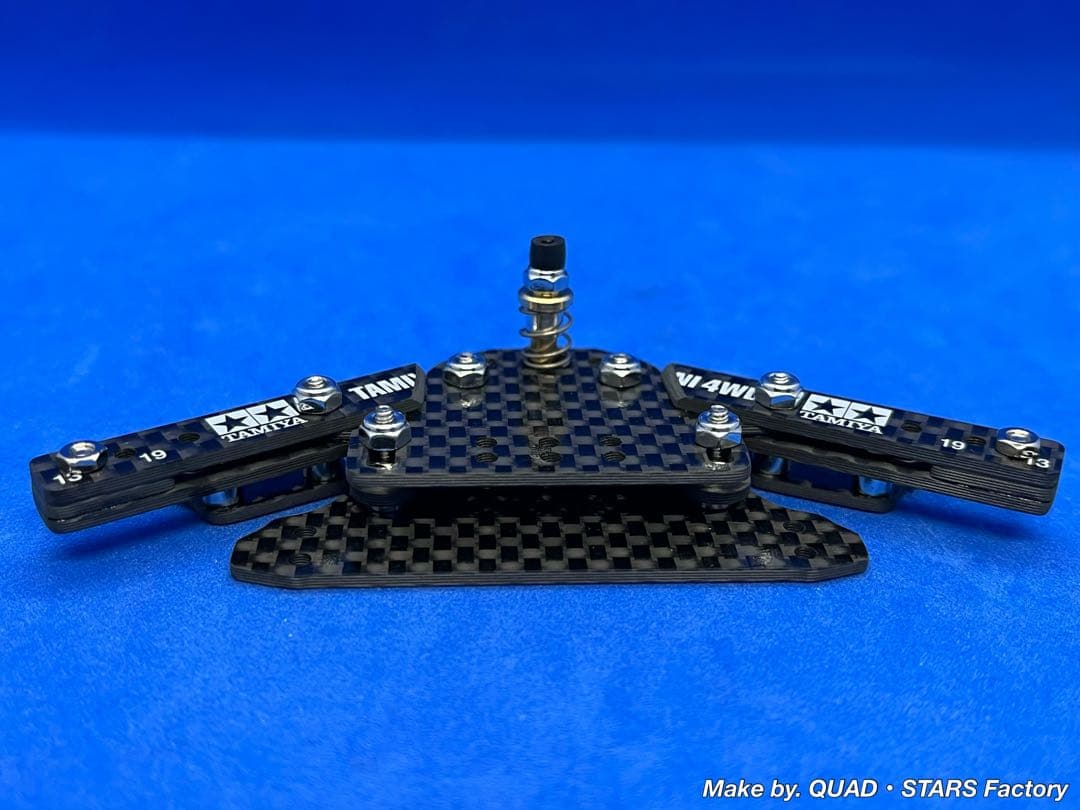 【ミニ四駆・MS用】2軸ATピボット＋フロント提灯＋1軸アンカー　フルカーボン