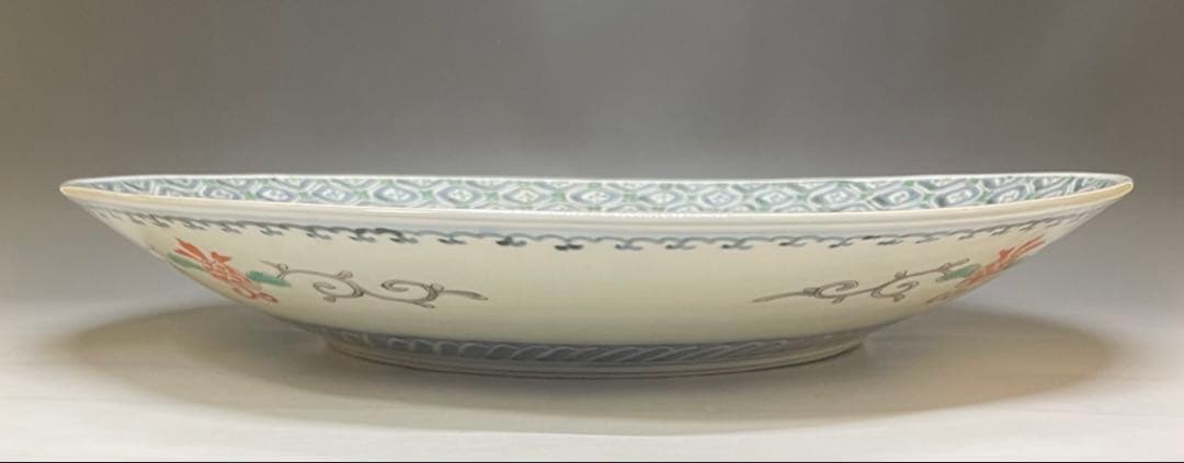 古伊万里　赤絵　染錦　大皿　L012