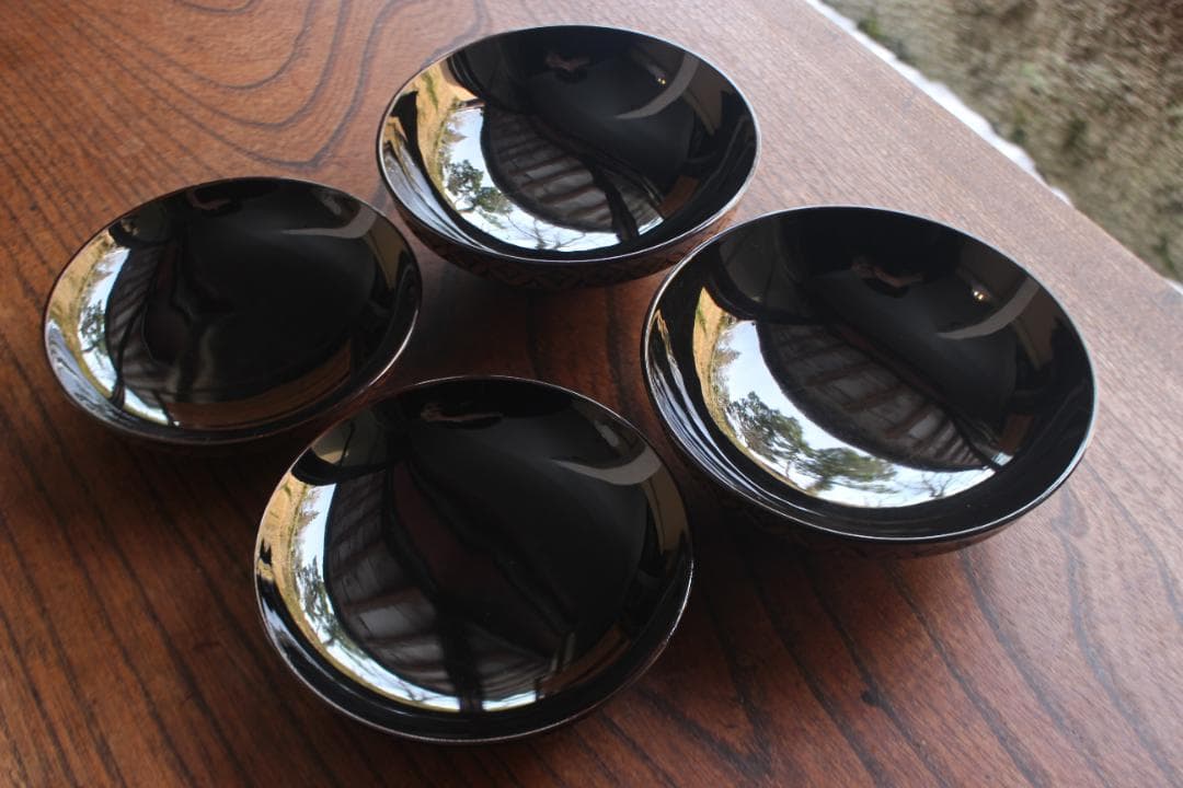 小傷有！極上溜塗に優美な七宝蒔絵の映えるお椀2点（検輪島塗懐石椀蒔絵椀