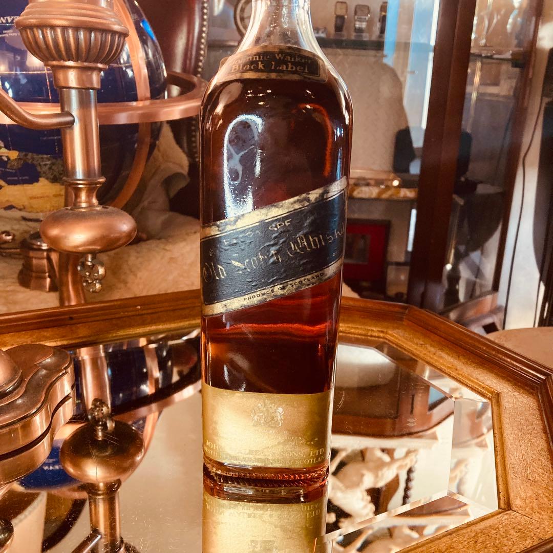 湯布院アンティーク '70ジョニーウォーカー オールドボトル 白文字2行