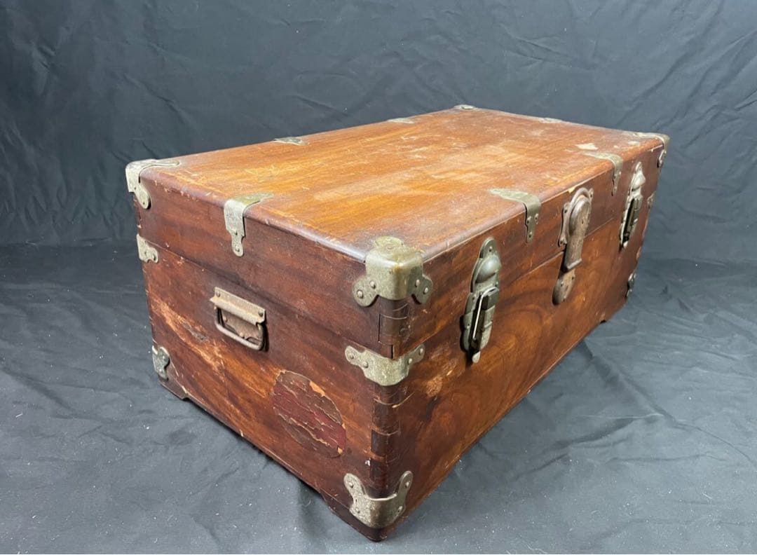 衣装箱 特大 木箱 ヴィンテージ 古道具 銭箱 収納 木製