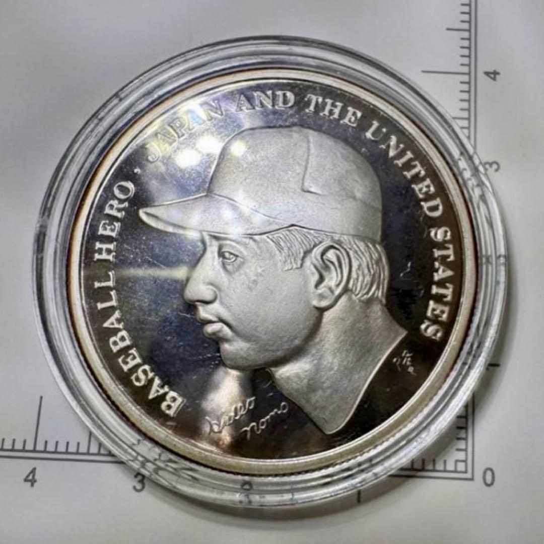 LA☆野茂 ロサンゼルス・ ドジャース 999 純銀 ケース付き